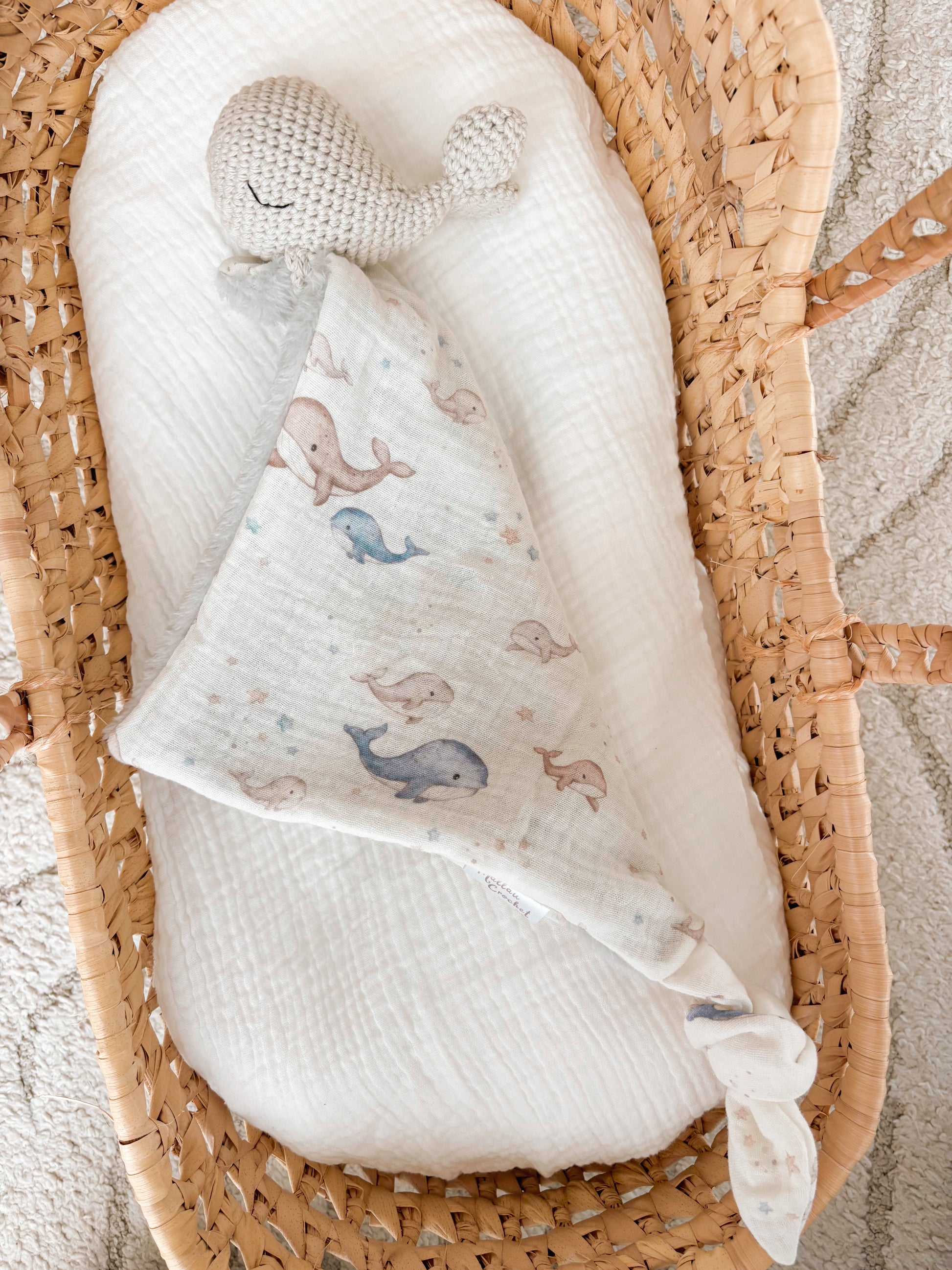 doudou bébé baleine personnalisé